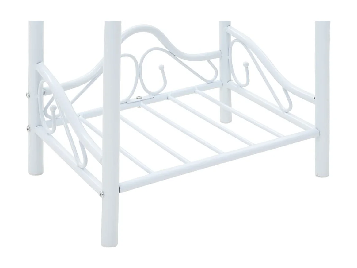 Table de chevet Acier et verre trempé 45 x 30,5 x 60 cm Blanc