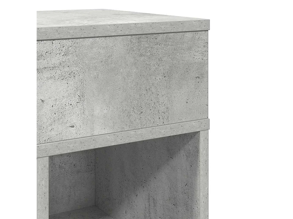 Comodino con cassetto, grigio cemento, 25x31x66 cm
