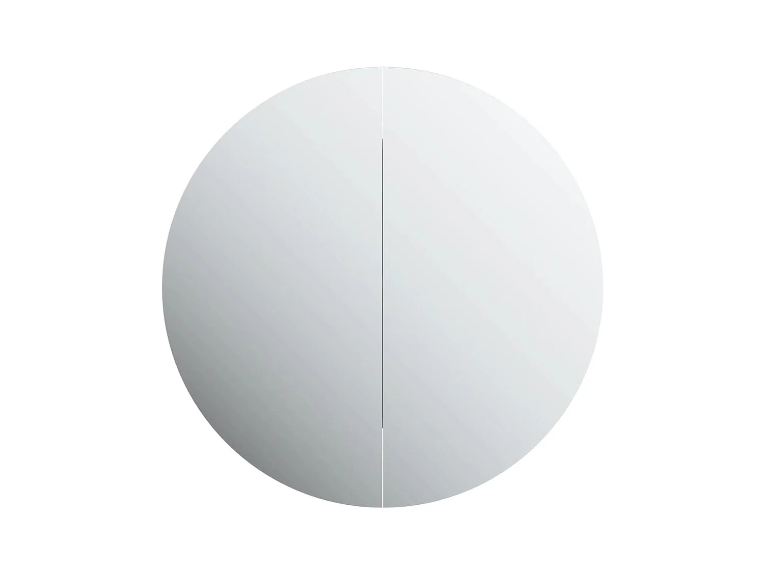 Mobiletto da bagno rotondo con specchio e luci LED, nero, 47 x 47 x 17,5 cm