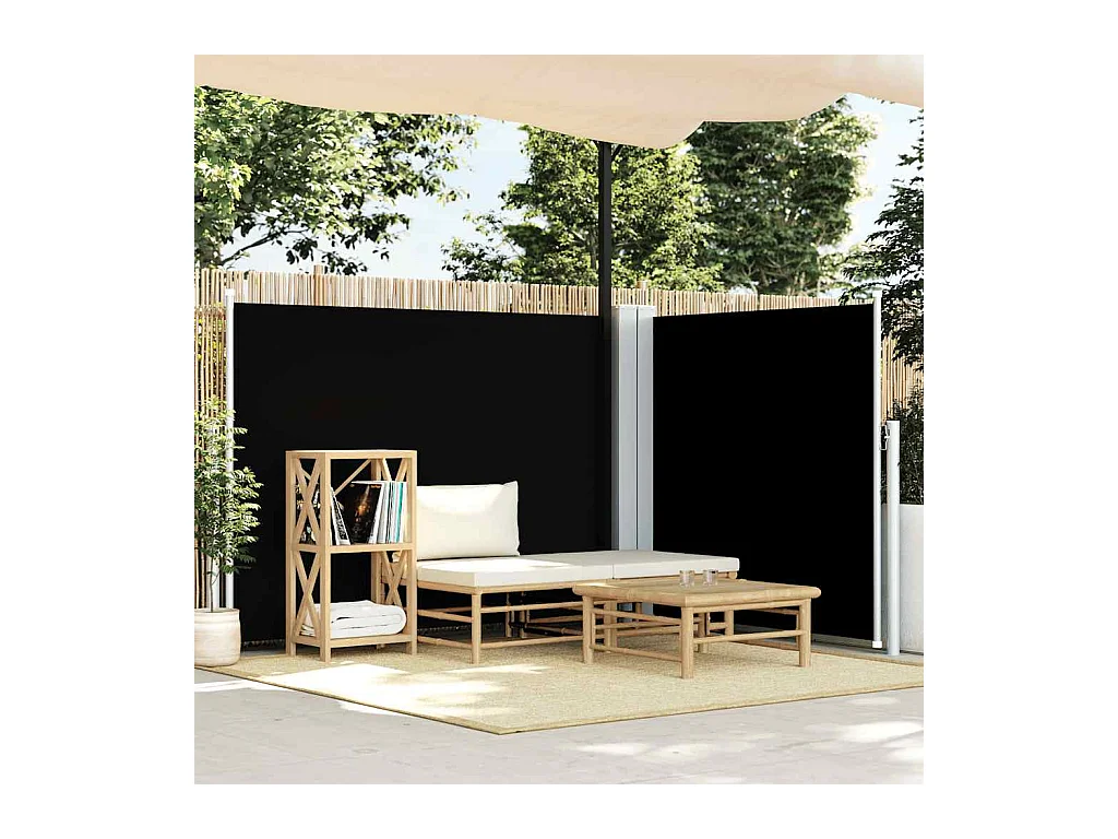 Auvent latéral rétractable Noir 140 x 600 cm