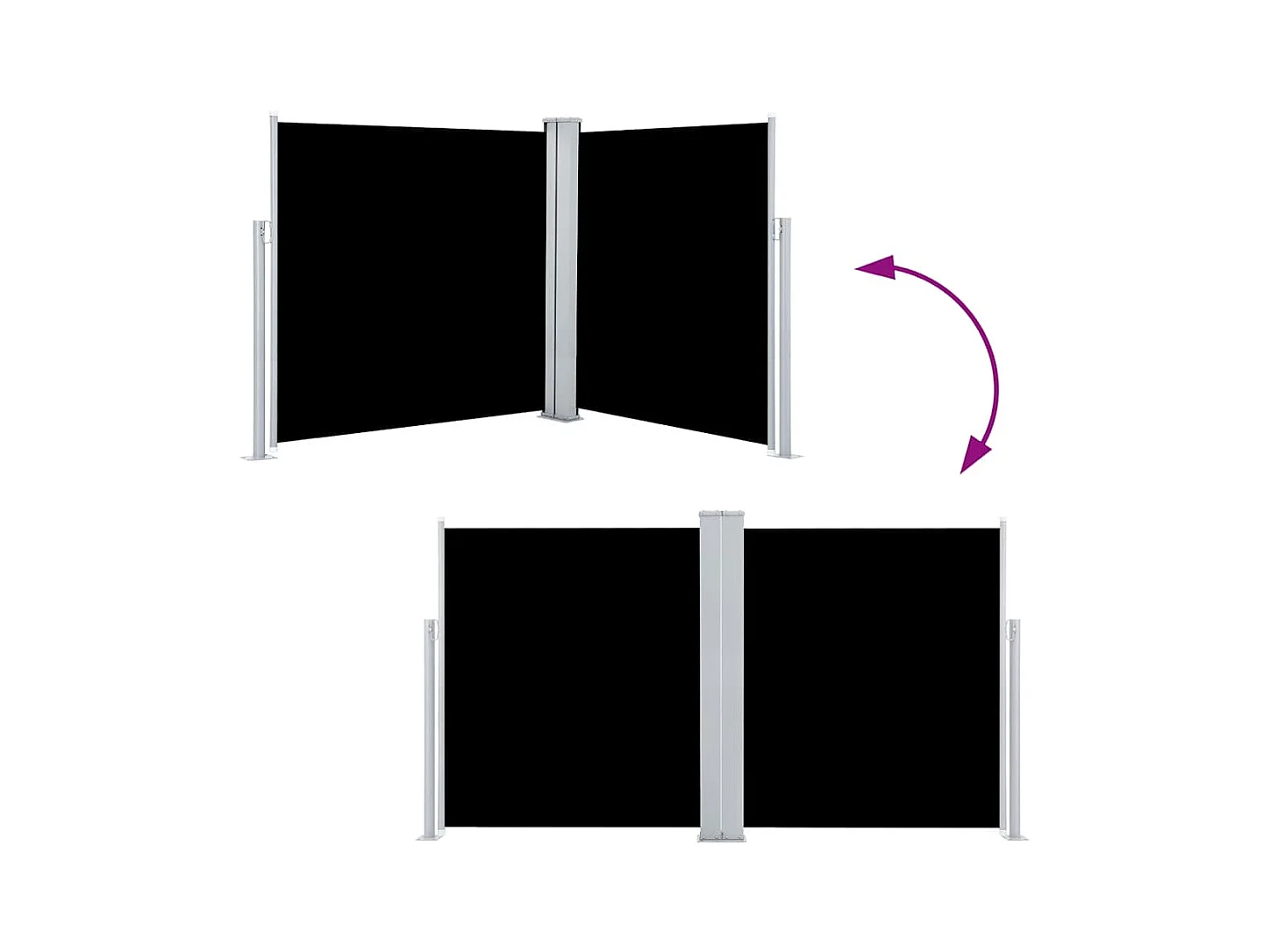 Auvent latéral rétractable Noir 140 x 600 cm