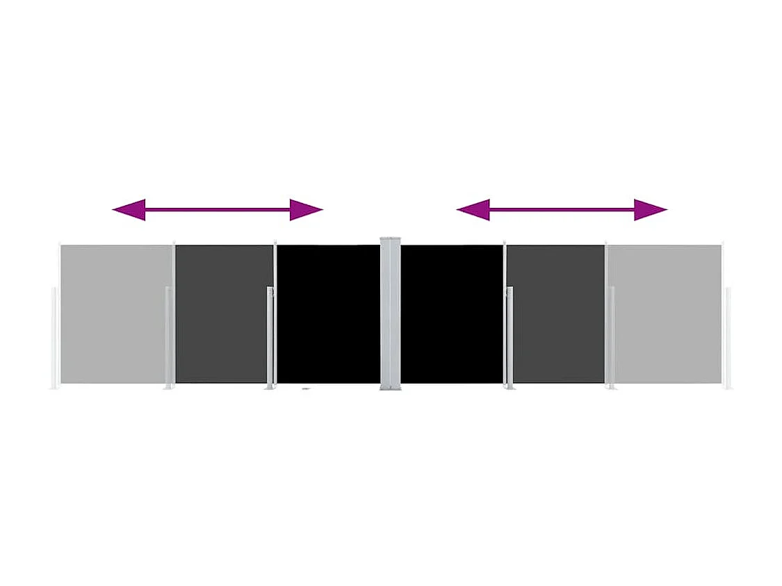 Auvent latéral rétractable Noir 140 x 600 cm