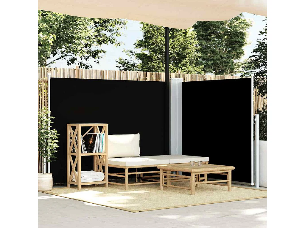 Auvent latéral rétractable Noir 140 x 600 cm