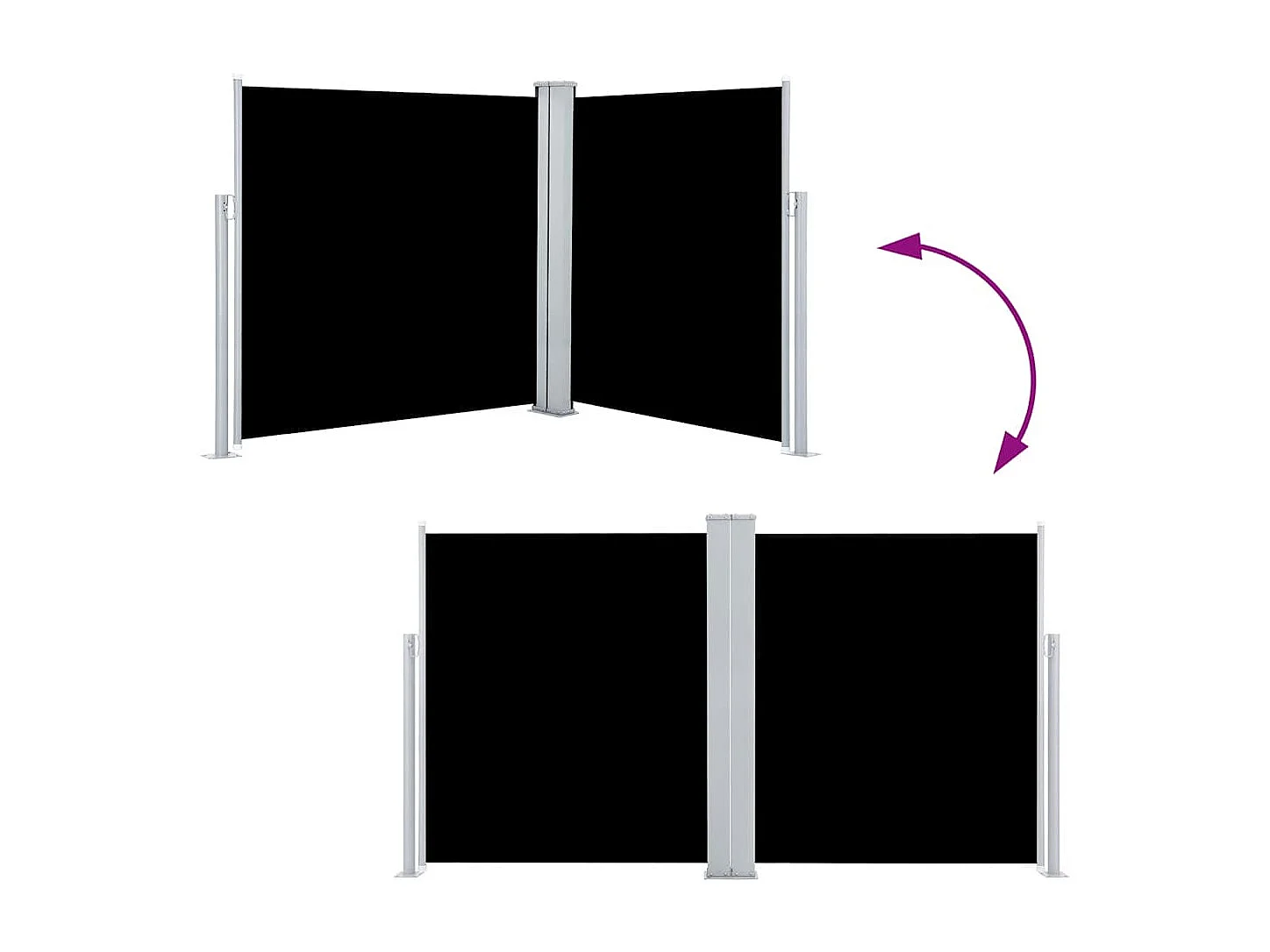 Auvent latéral rétractable Noir 140 x 600 cm