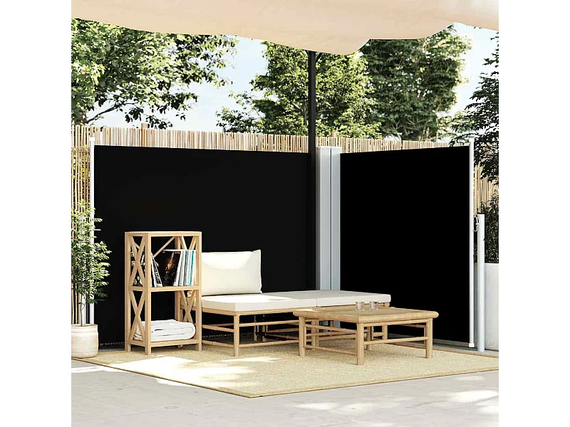 Auvent latéral rétractable Noir 140 x 600 cm