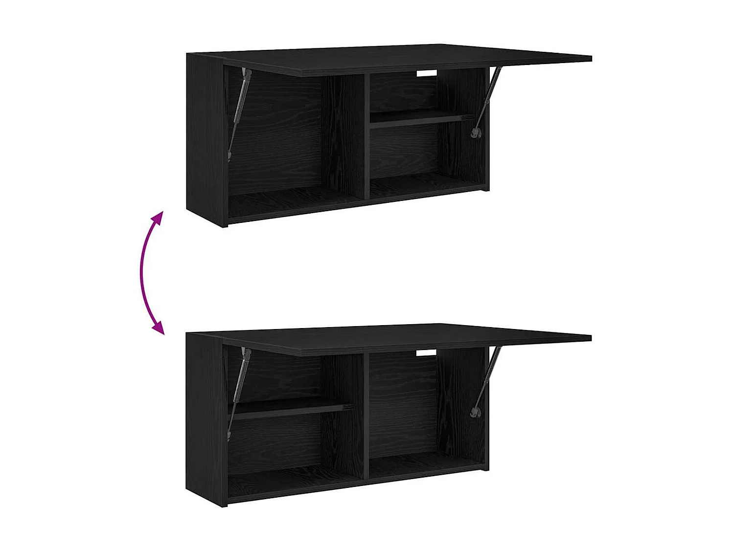 Armoire murale de bain noir 80x25x40 cm bois d'ingénierie