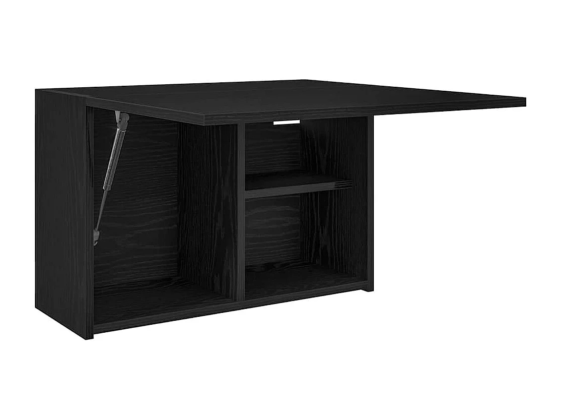 Mueble de baño de pared negro 60x25x40 cm madera de ingeniería