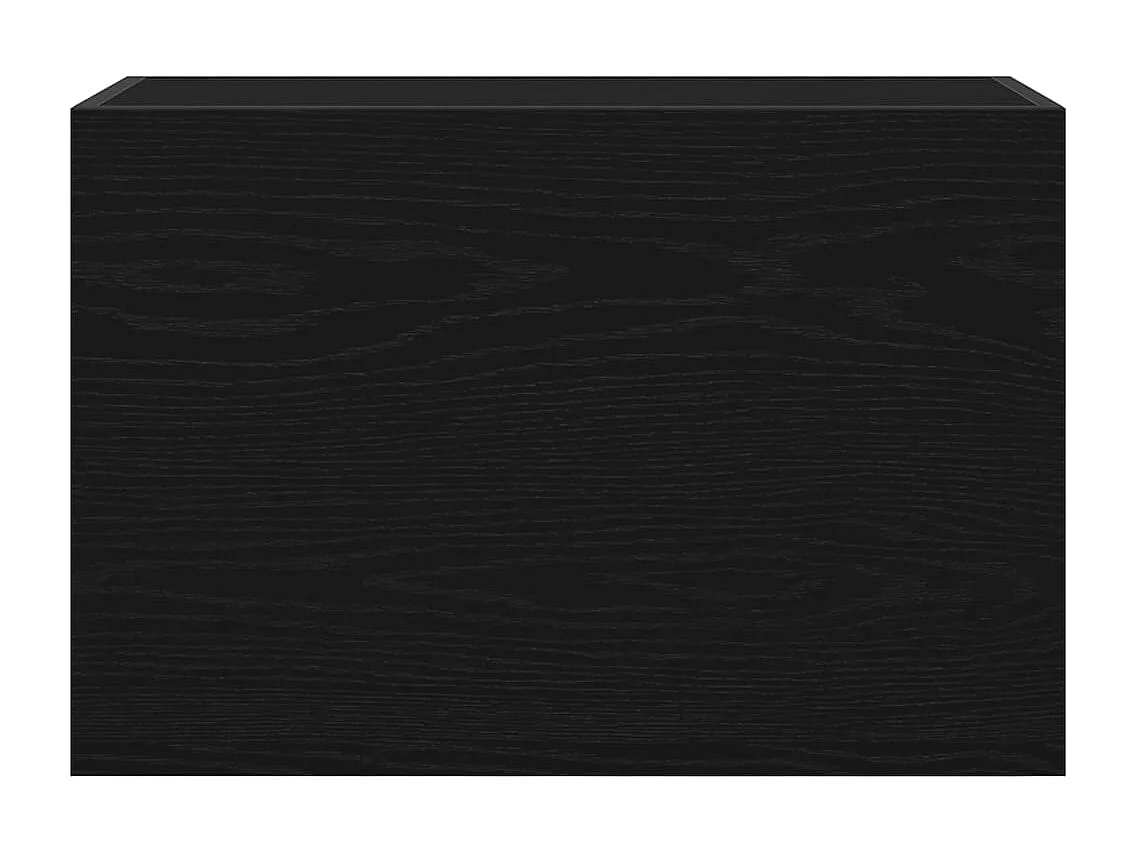 Mueble de baño de pared negro 60x25x40 cm madera de ingeniería