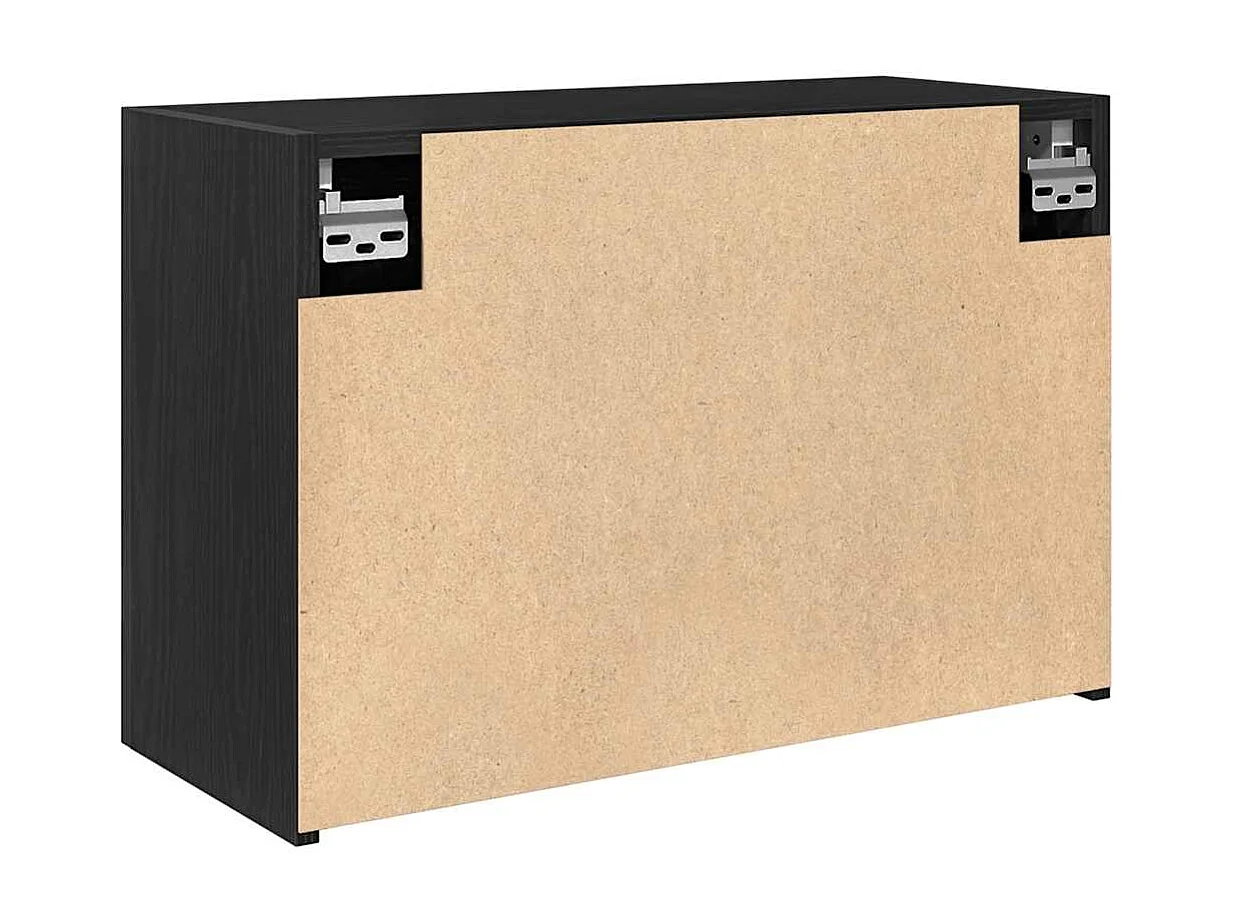 Mueble de baño de pared negro 60x25x40 cm madera de ingeniería