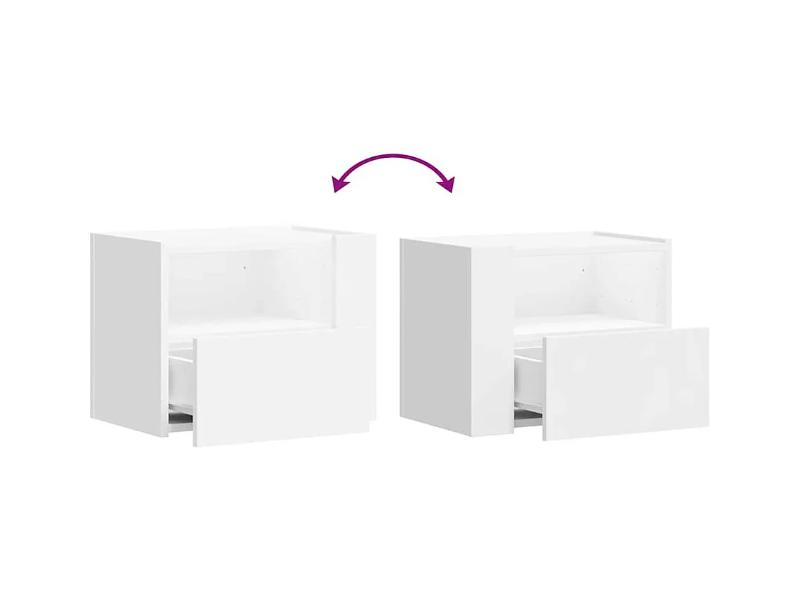 Tables de chevet murales 2 pcs blanc 45x30x35 cm