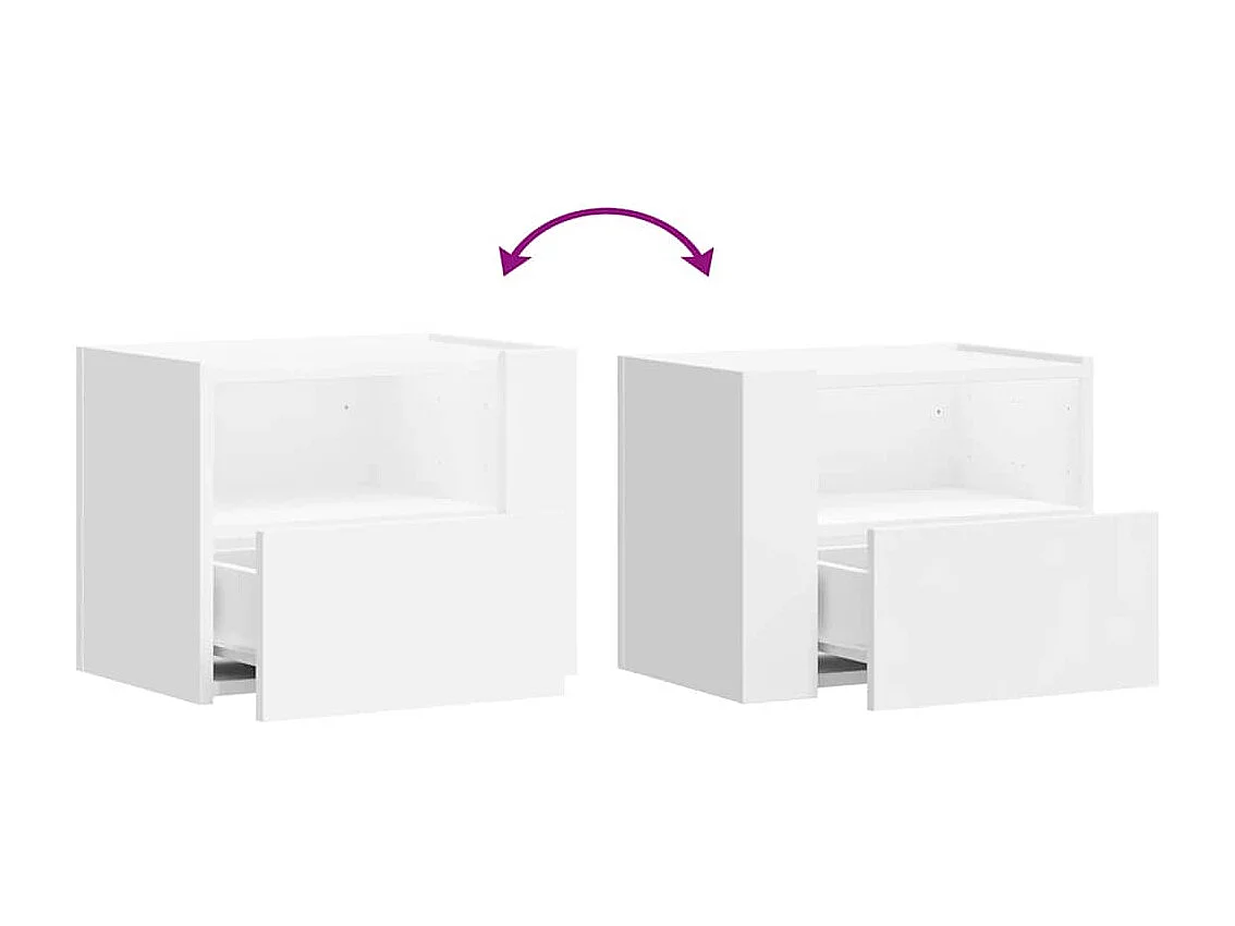 Tables de chevet murales 2 pcs blanc 45x30x35 cm
