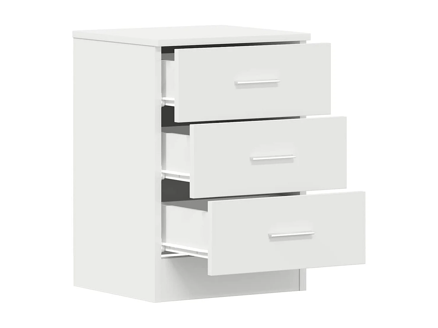 Mesita de noche blanca 38 x 35 x 56 cm Madera de ingeniería