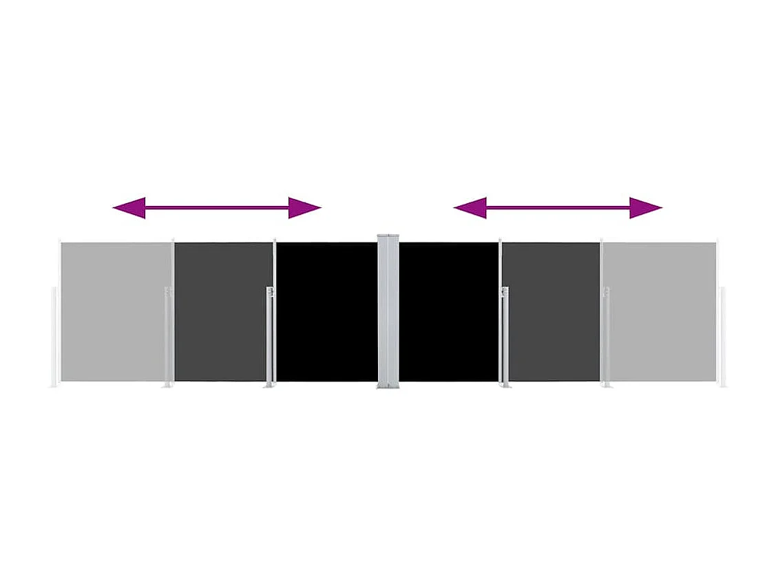 Tenda da sole laterale retrattile Nero 120 x 600 cm