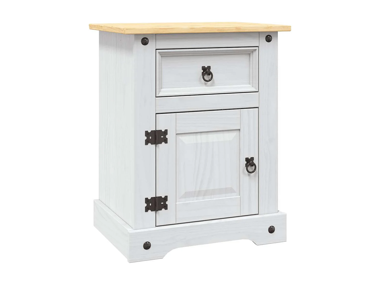 Mesita de noche  Range Pino Mexicano Blanco 53x39x67 cm