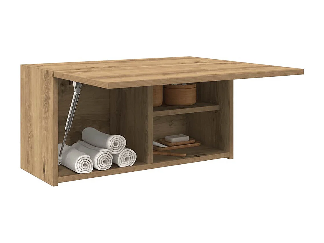 Armoire murale de bain chêne artisanal bois d'ingénierie