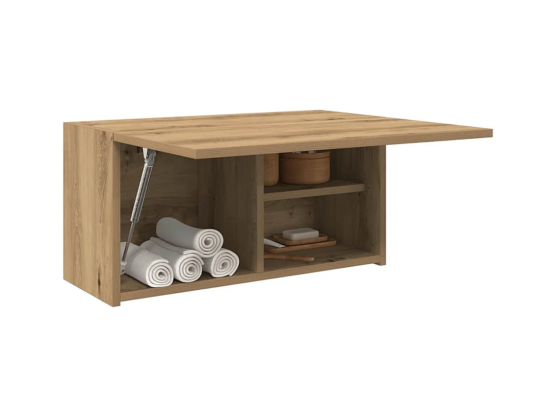 Armoire murale de bain chêne artisanal bois d'ingénierie