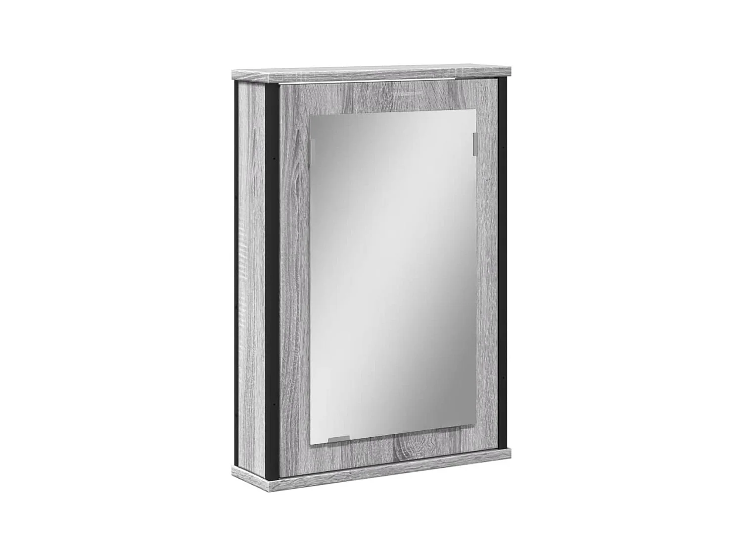 Mobiletto per bagno con specchio in legno ingegnerizzato grigio Sonoma