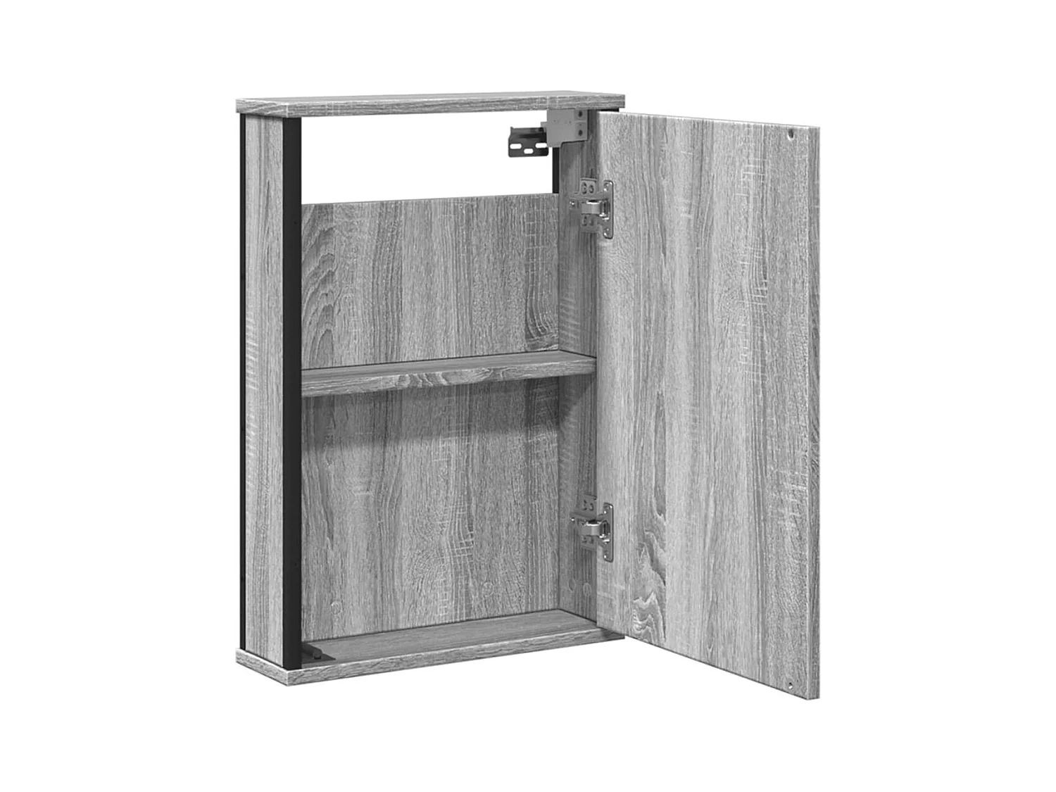 Mobiletto per bagno con specchio in legno ingegnerizzato grigio Sonoma