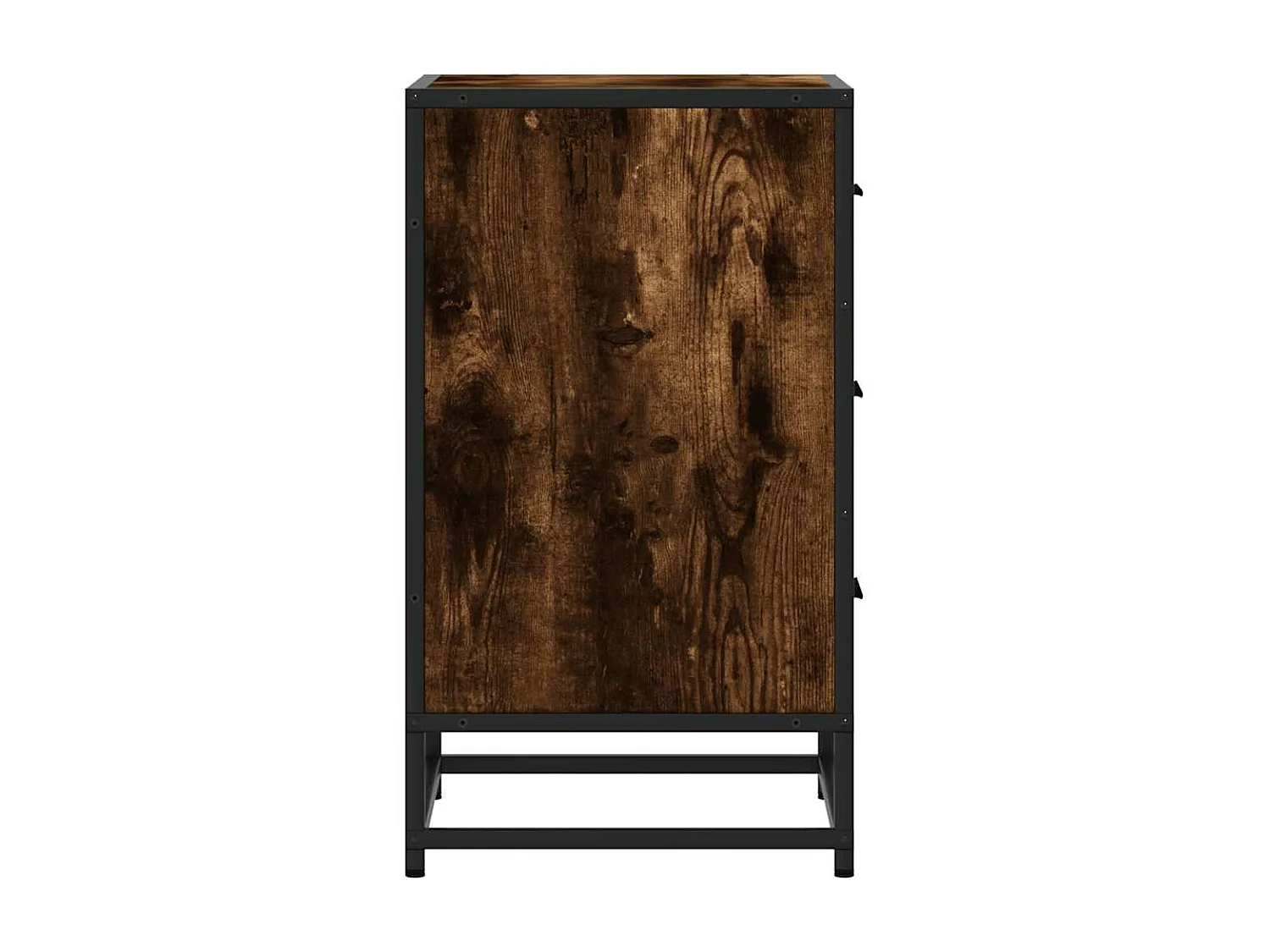 Table de chevet chêne fumé 40x34,5x60cm bois d'ingénierie métal