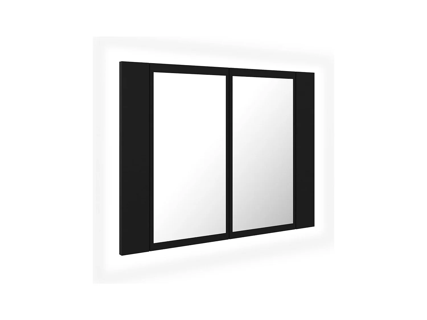 Armoire à miroir de salle de bain LED Noir 60x12x45 Acrylique