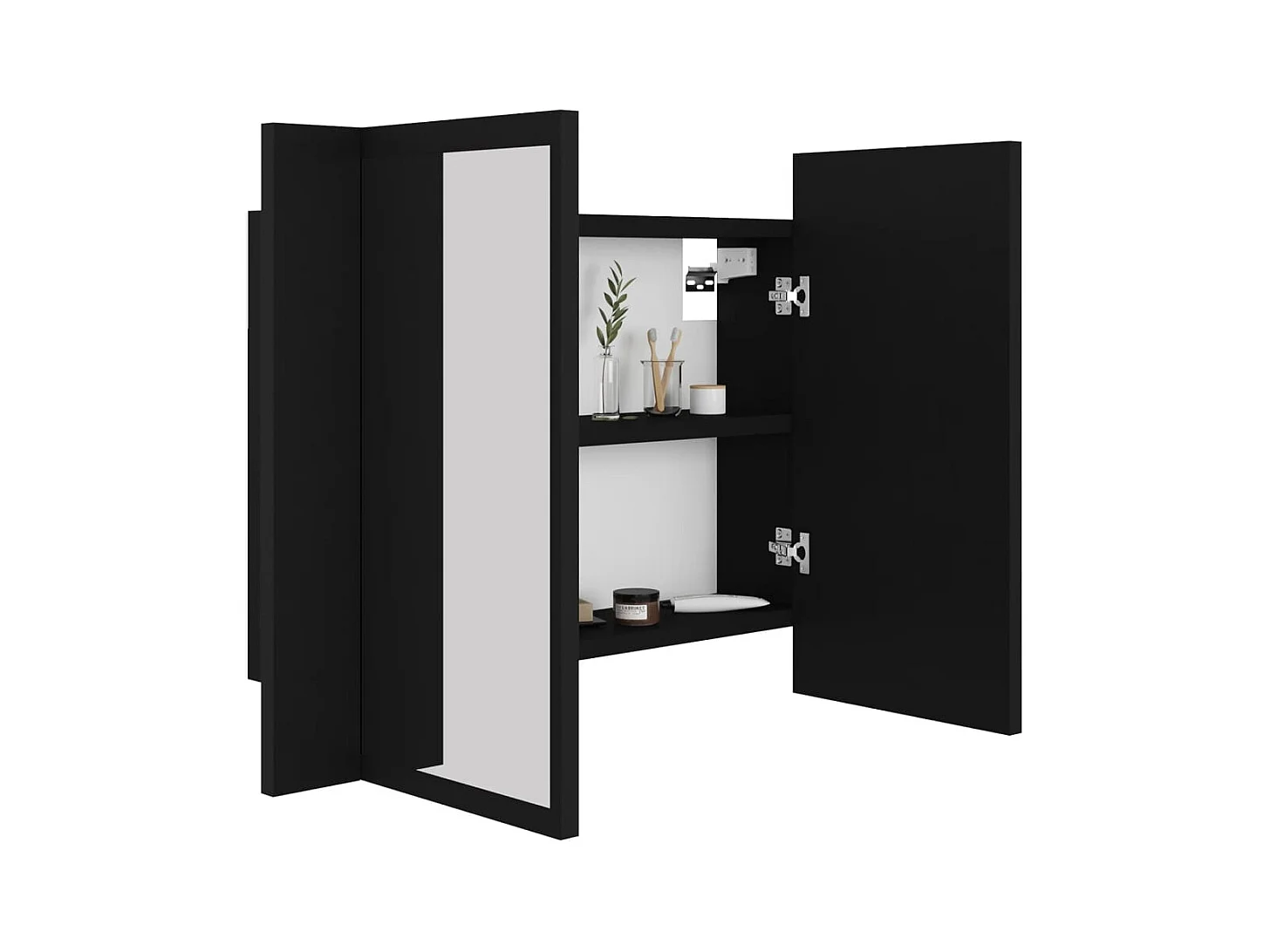 Armoire à miroir de salle de bain LED Noir 60x12x45 Acrylique