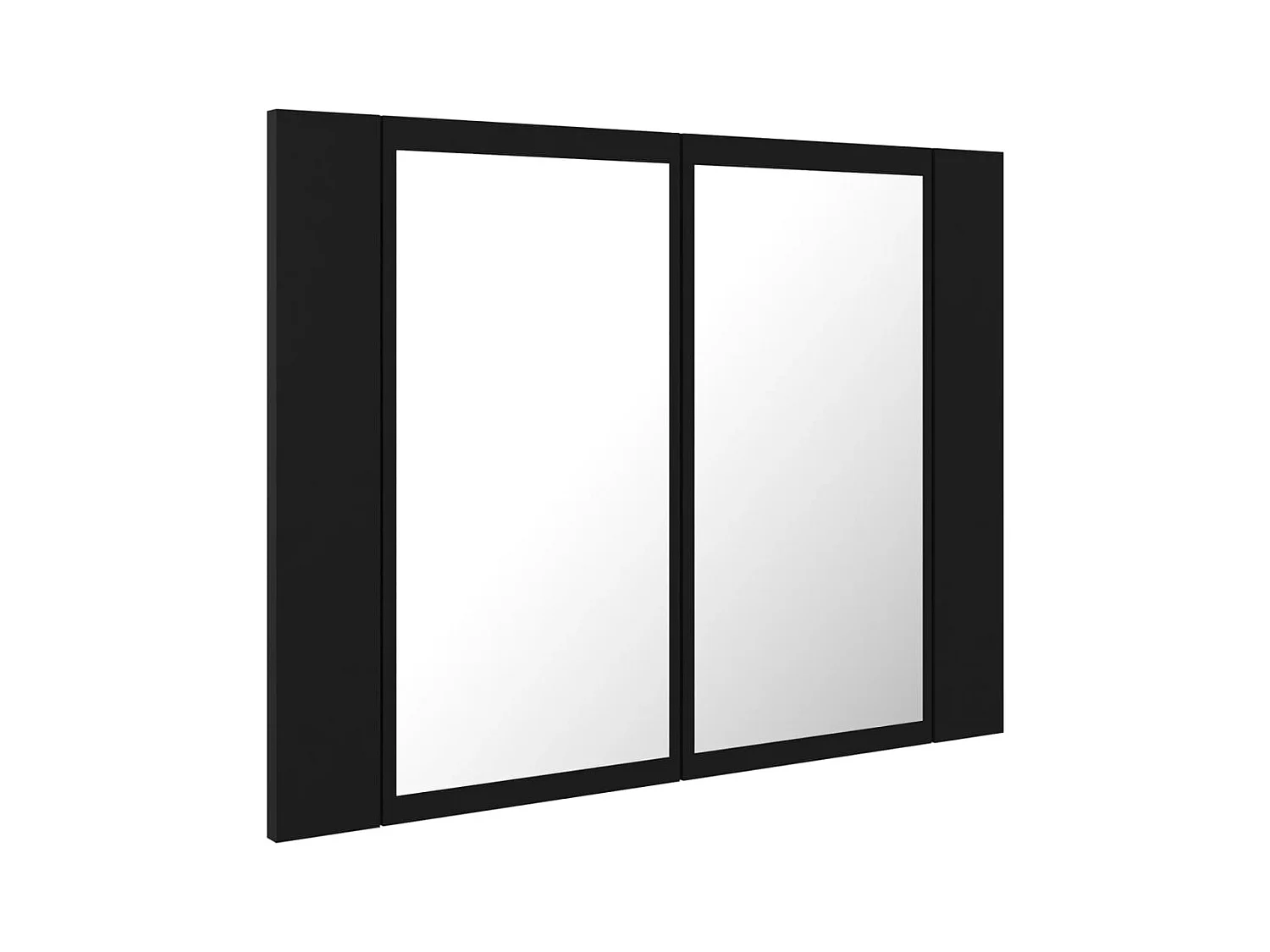 Armoire à miroir de salle de bain LED Noir 60x12x45 Acrylique