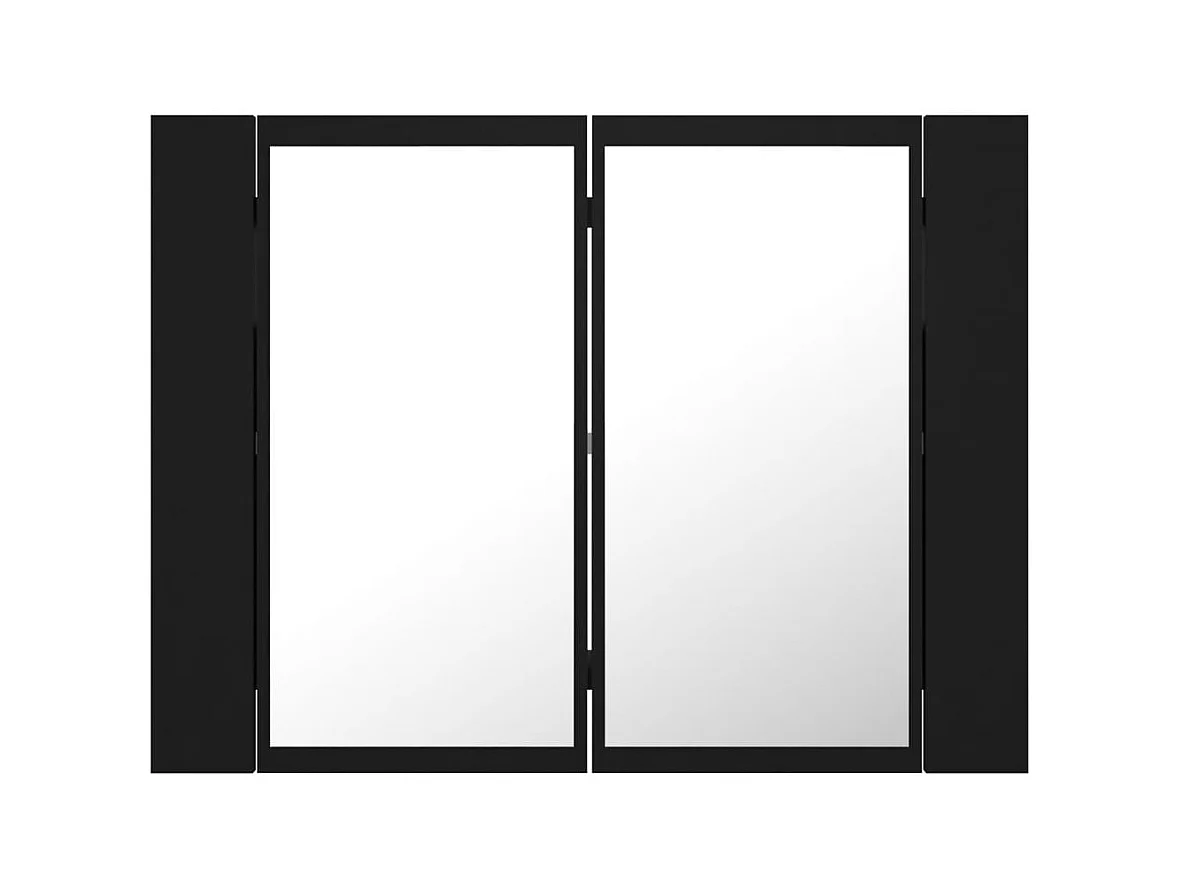 Armoire à miroir de salle de bain LED Noir 60x12x45 Acrylique