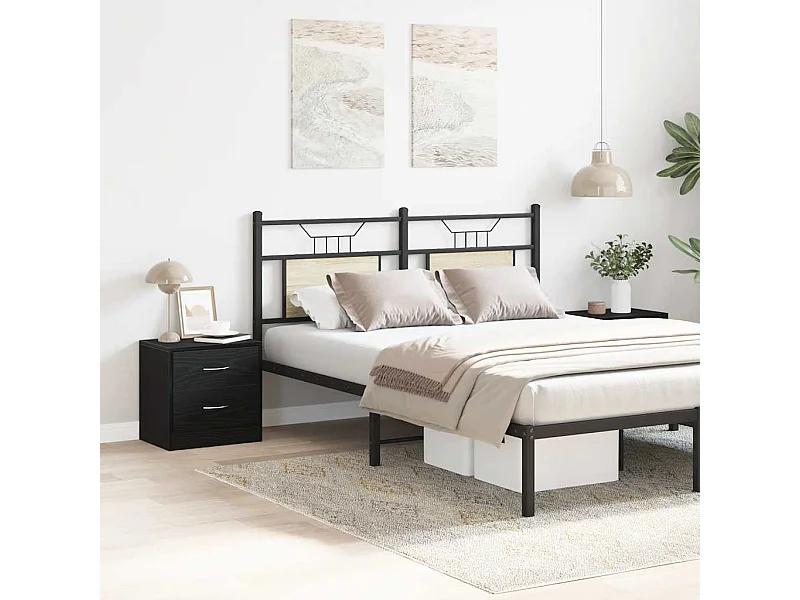 Comodini in rovere nero 40x30x40cm in legno ingegnerizzato