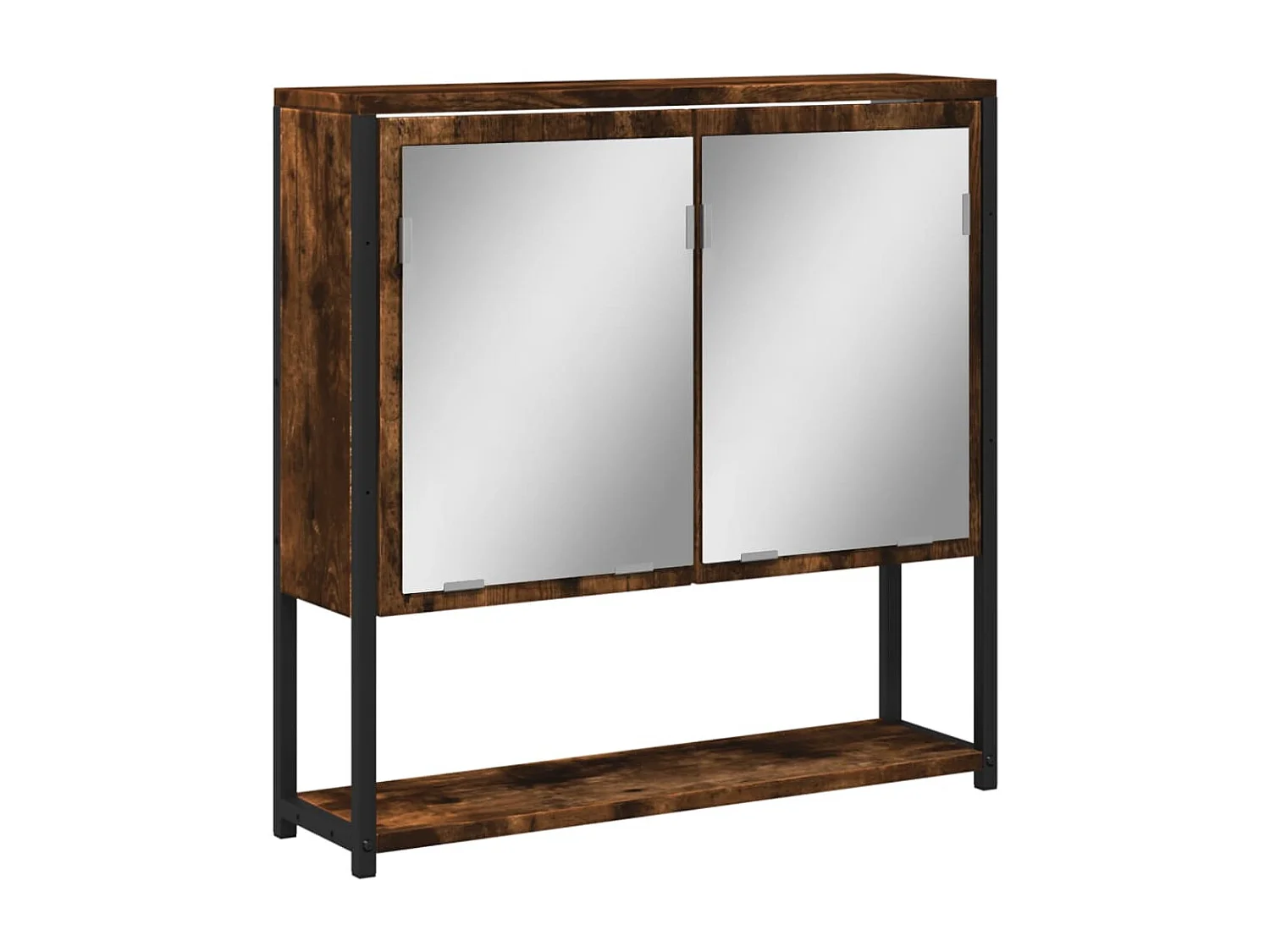 Armoire à miroir de salle de bain chêne fumé bois d’ingénierie