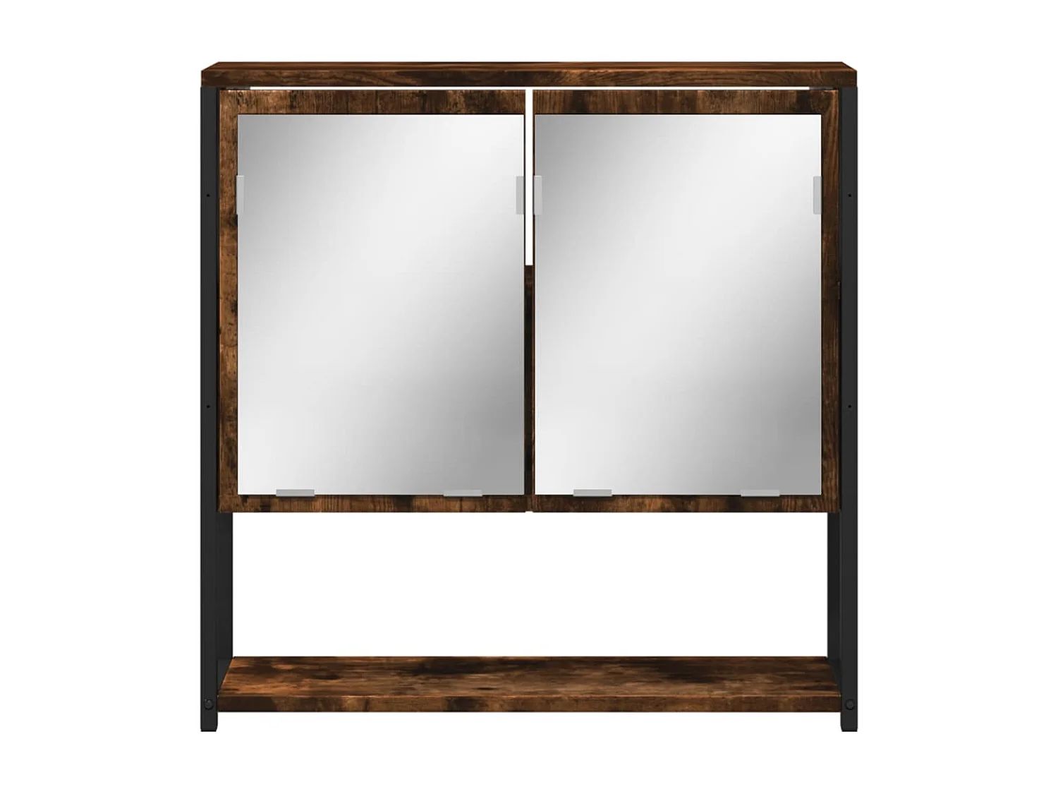 Armoire à miroir de salle de bain chêne fumé bois d’ingénierie