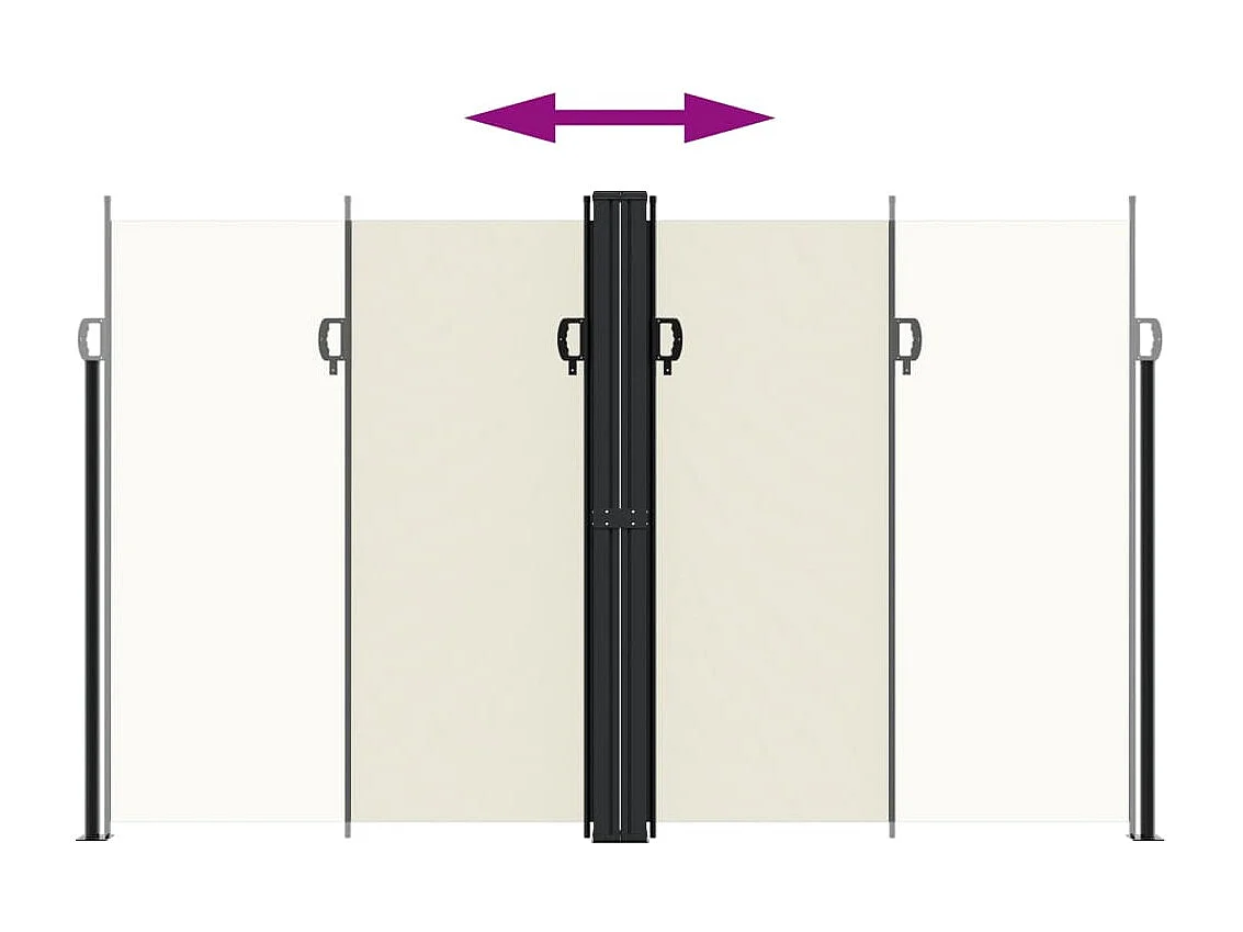 Auvent latéral rétractable crème 200x1000 cm