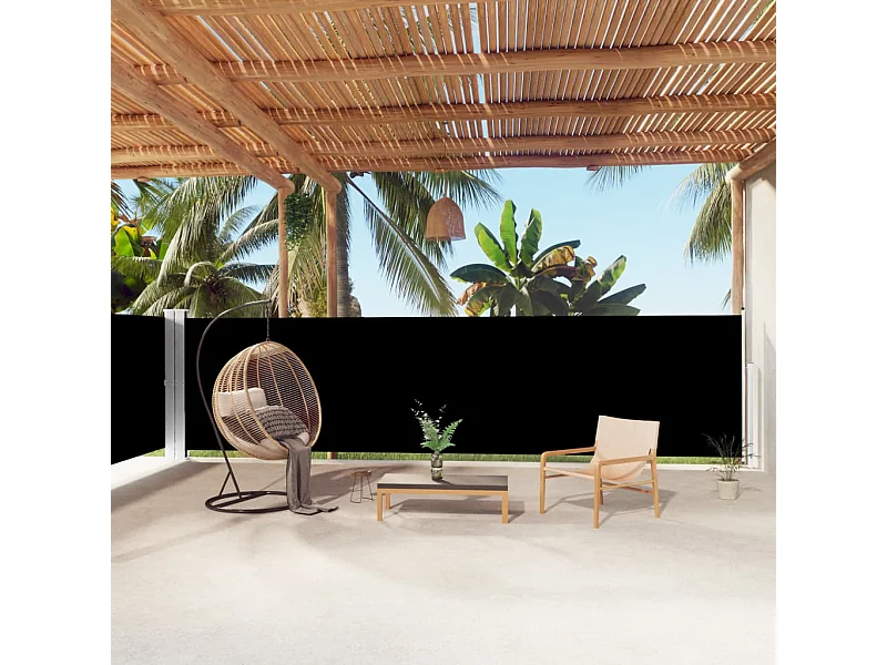 Tenda da sole laterale retrattile Nera 160x1000 cm