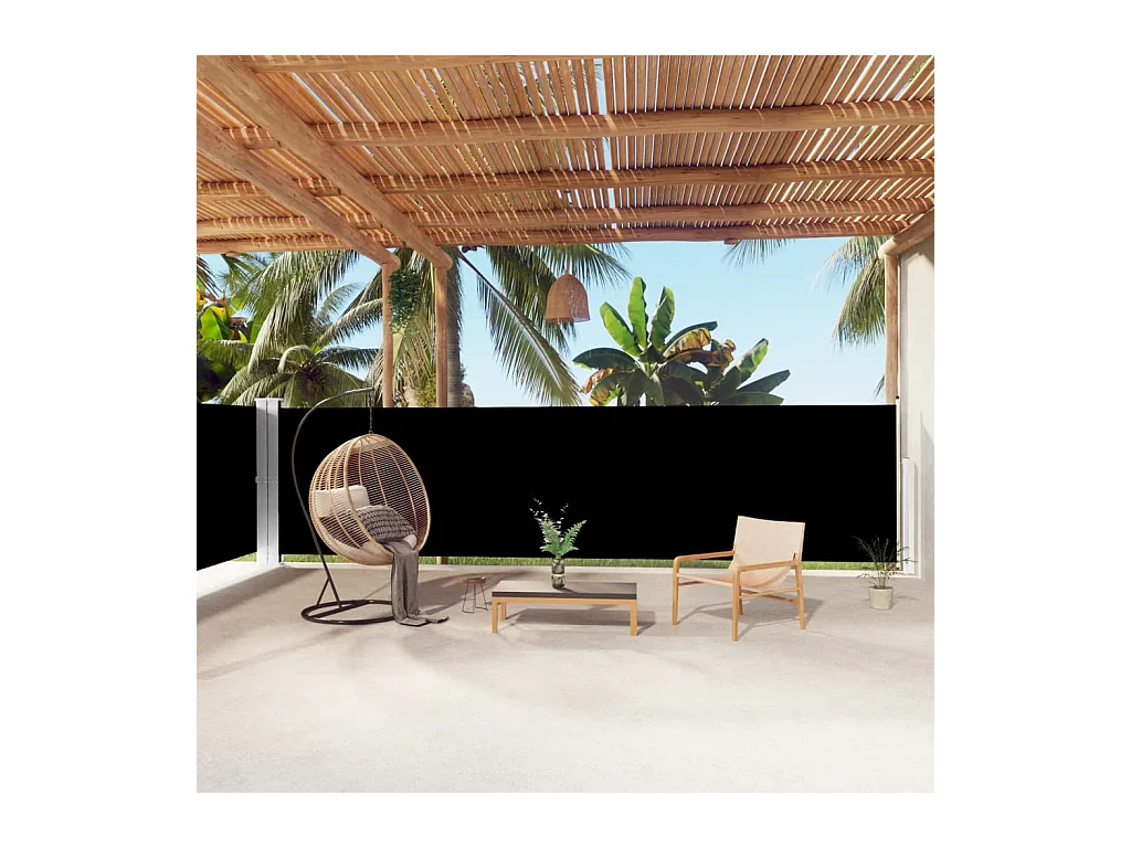 Uitschuifbaar zijluifel Zwart 160x1000 cm