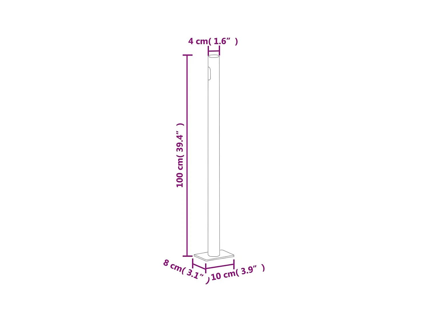 Uitschuifbaar zijluifel Zwart 160x1000 cm