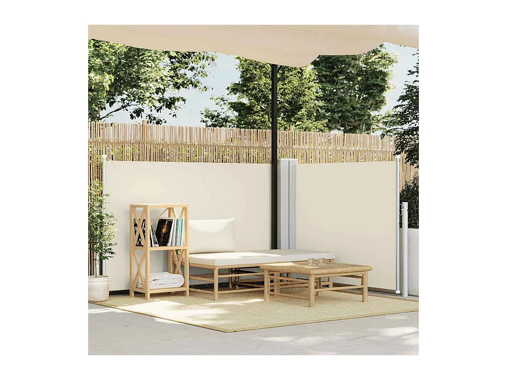 Auvent latéral rétractable Crème 100 x 600 cm