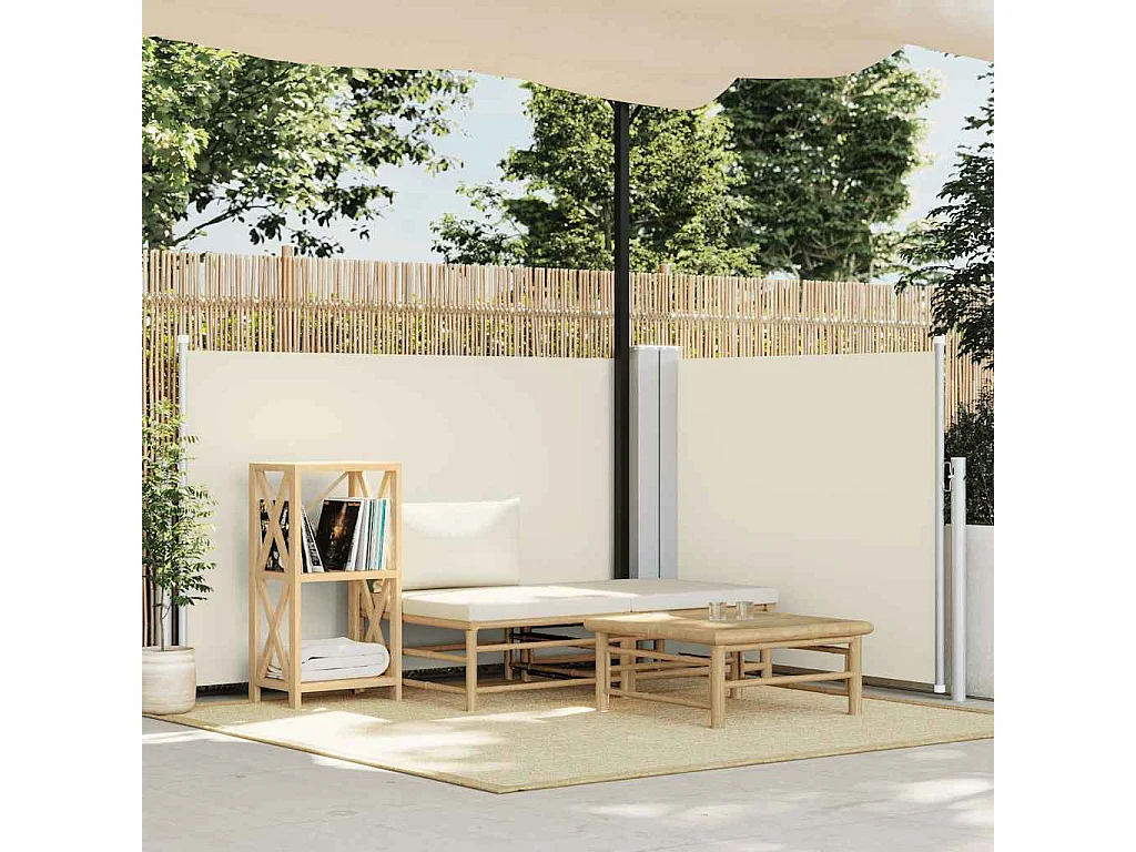 Auvent latéral rétractable Crème 100 x 600 cm