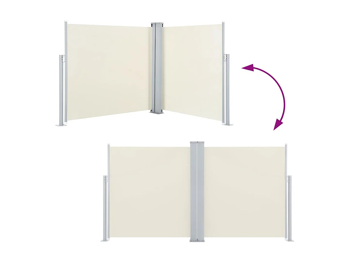 Auvent latéral rétractable Crème 100 x 600 cm