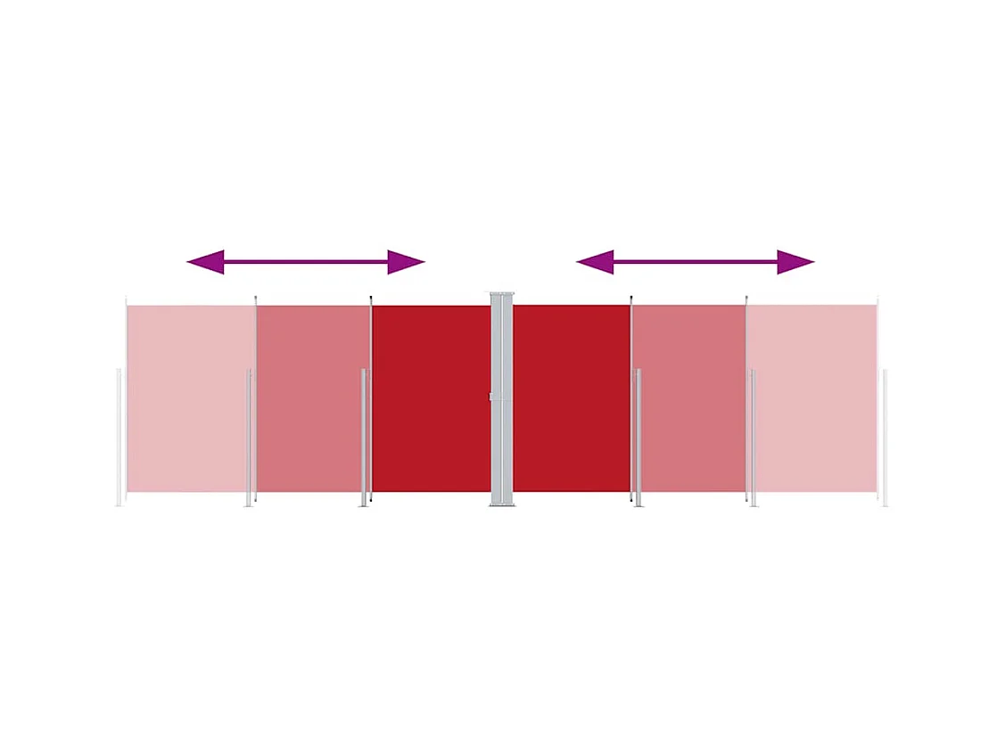 Auvent latéral rétractable Rouge 180x600 cm