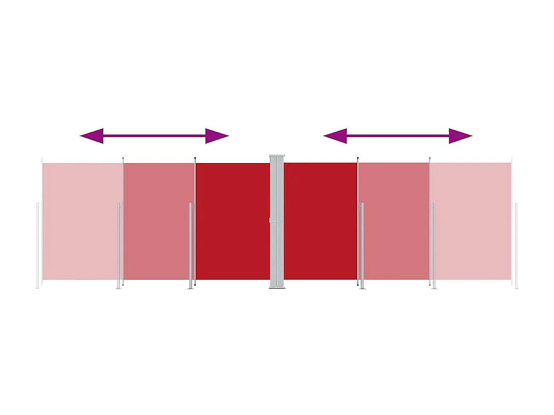 Auvent latéral rétractable Rouge 180x600 cm