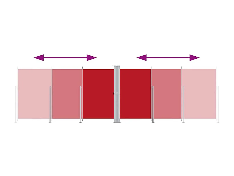 Auvent latéral rétractable Rouge 180x600 cm