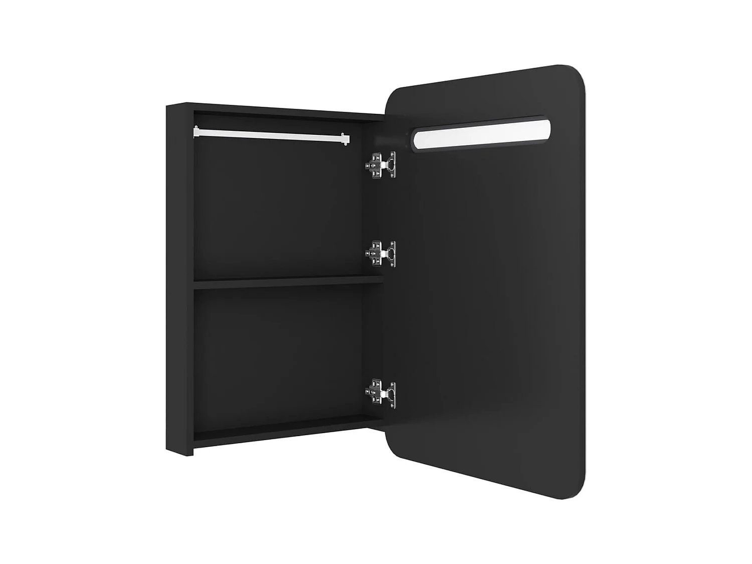 Armoire de salle de bain à miroir LED noir 60x11x80 cm