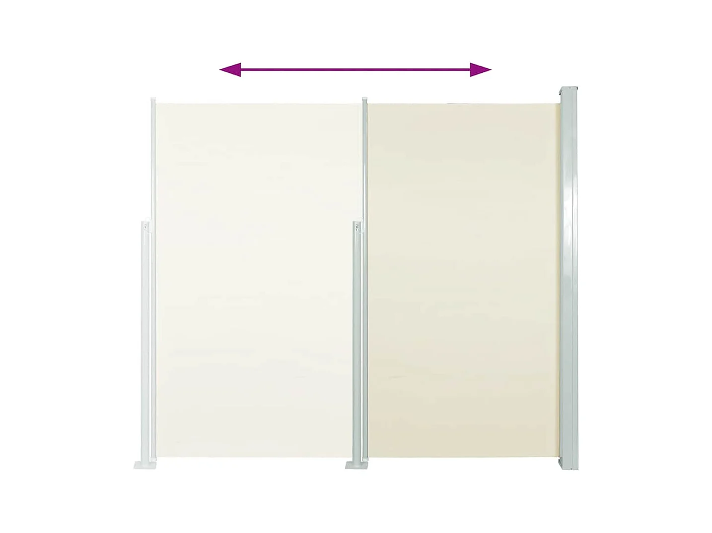 Auvent latéral rétractable 120 x 300 cm Blanc cassé