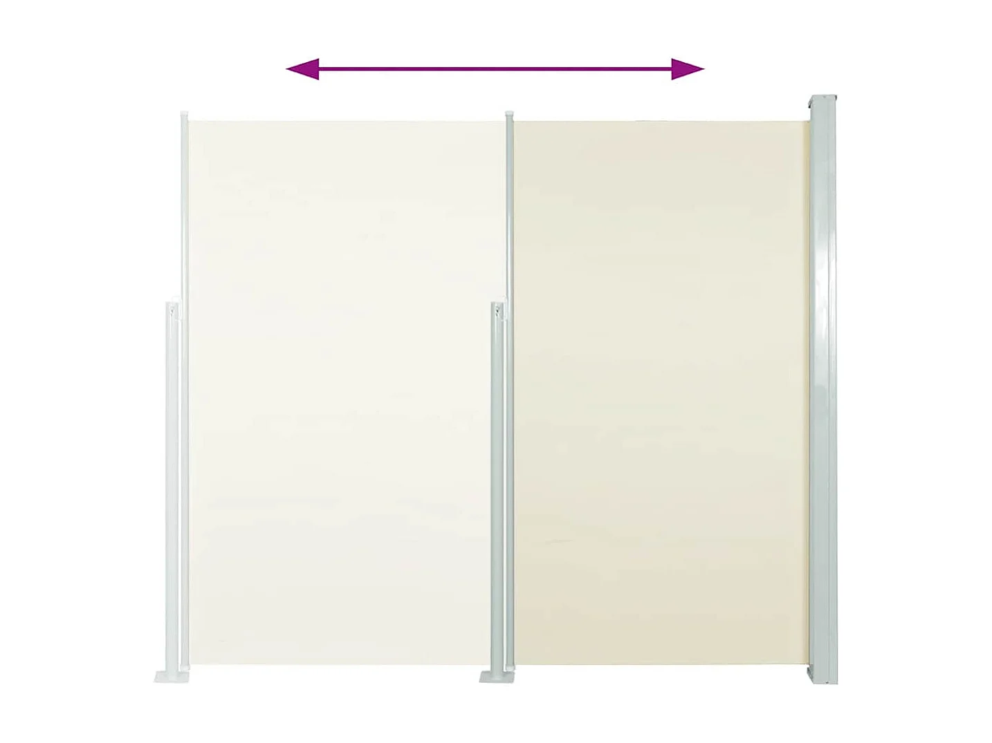 Auvent latéral rétractable 120 x 300 cm Blanc cassé