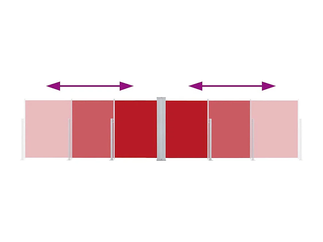 Auvent latéral rétractable Rouge 120 x 1000 cm