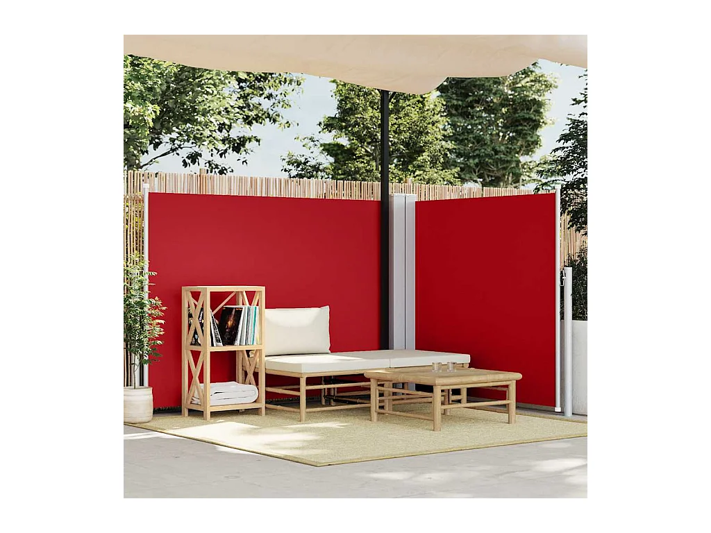 Auvent latéral rétractable Rouge 140 x 1000 cm