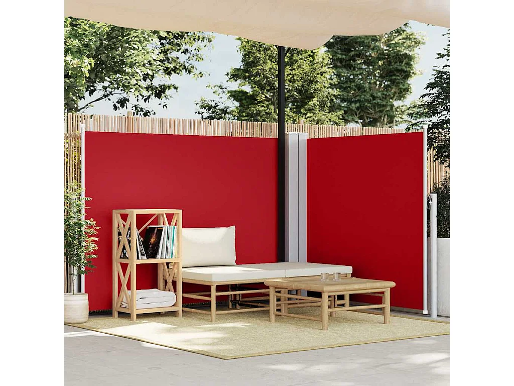 Auvent latéral rétractable Rouge 140 x 1000 cm
