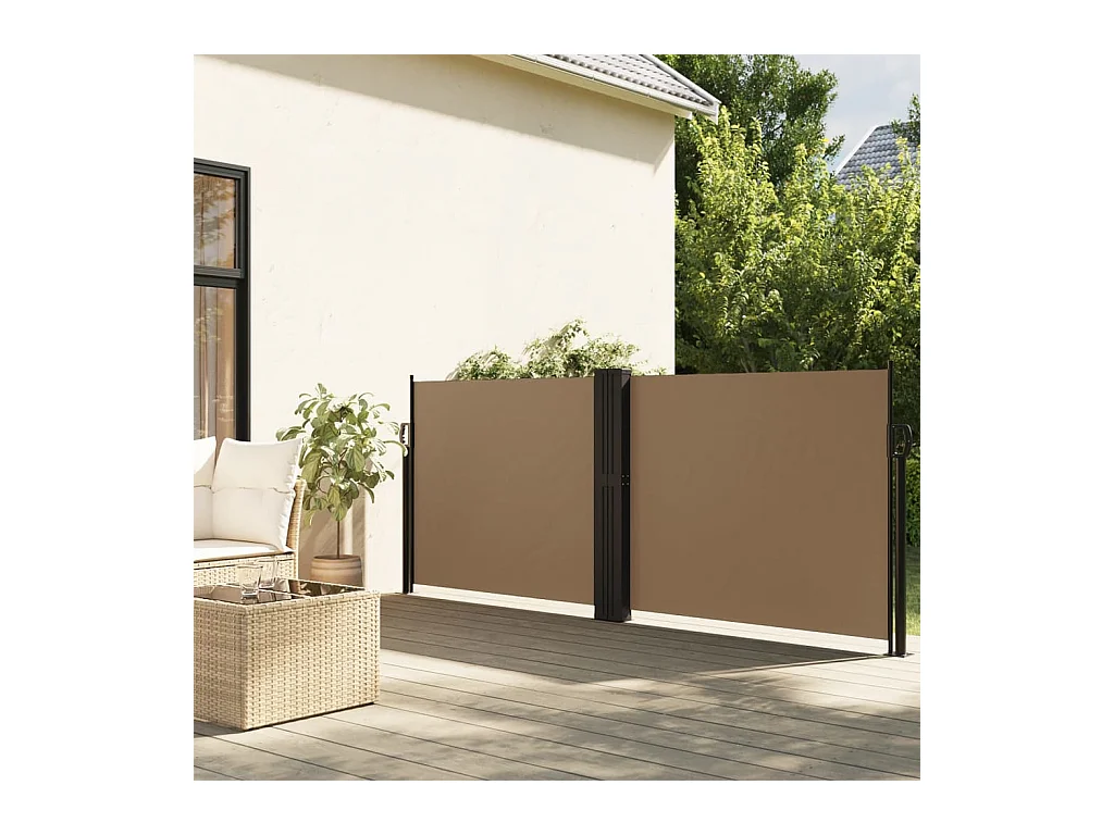 Uitschuifbaar zijluifel taupe 120x1200 cm