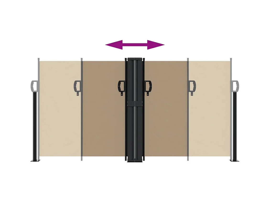 Uitschuifbaar zijluifel taupe 120x1200 cm