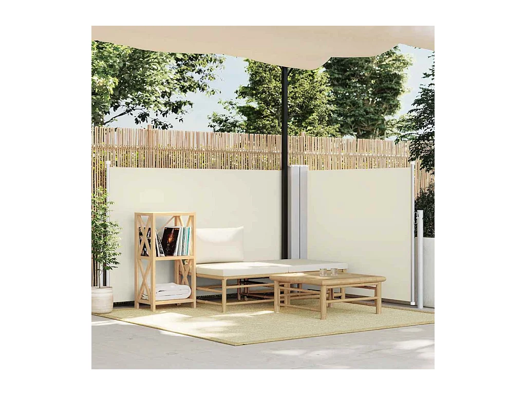 Auvent latéral rétractable Crème 120 x 1000 cm