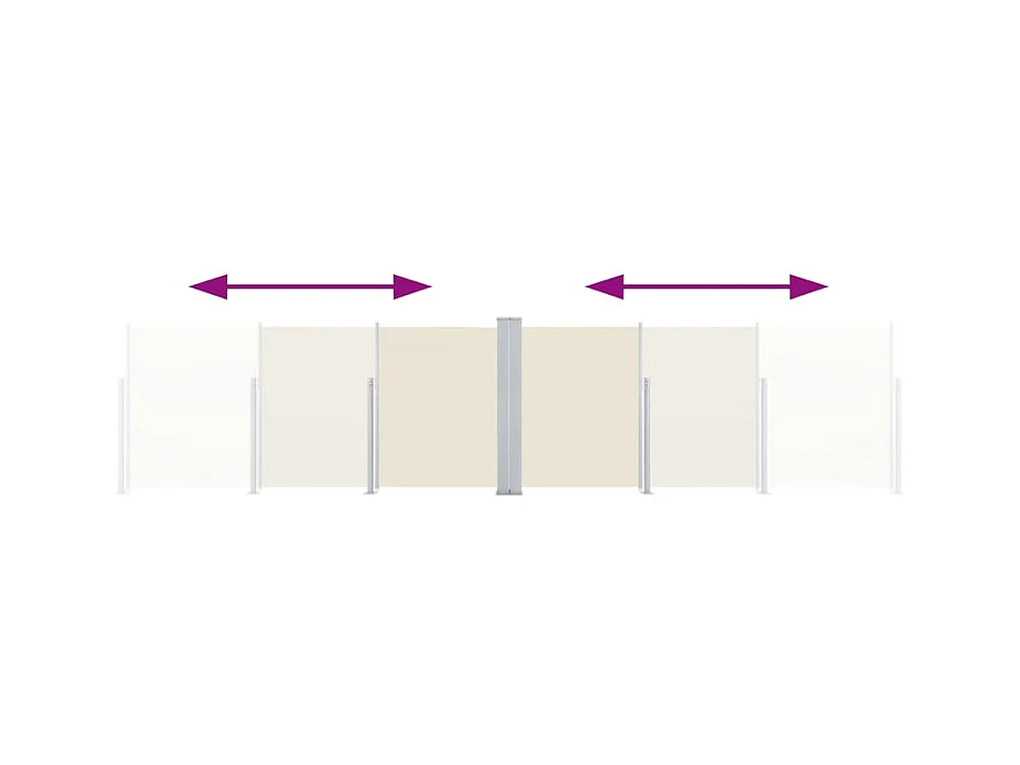 Auvent latéral rétractable Crème 120 x 1000 cm